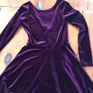Plum Crushed velvet Dress